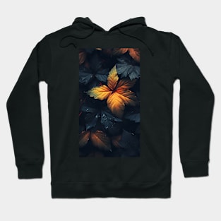 Beautiful fall leaves in surreal colors washed in rain ! Hoodie